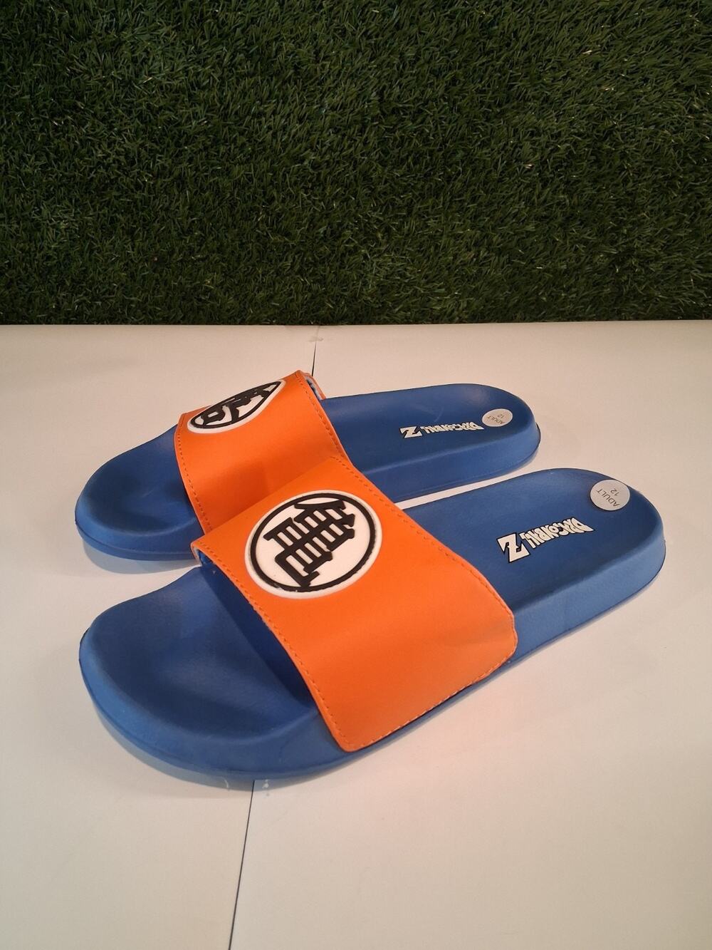 Ground Up Dragon Ball Z Goku Slide Sandals Men's Size 12 Orange Blue Anime...